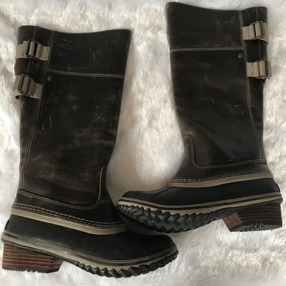 sorel slimpack riding boot dark fog